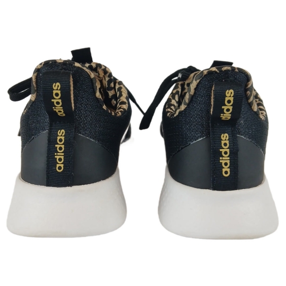Adidas 7.5 Black White Cheetah Sneakers Trim Running Cloudfoam Super Puremotion - Picture 15 of 15
